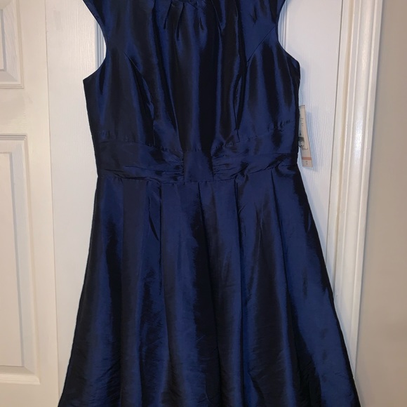 NWT, Leslie Fay Blue Dress, Size 12 - Picture 2 of 6